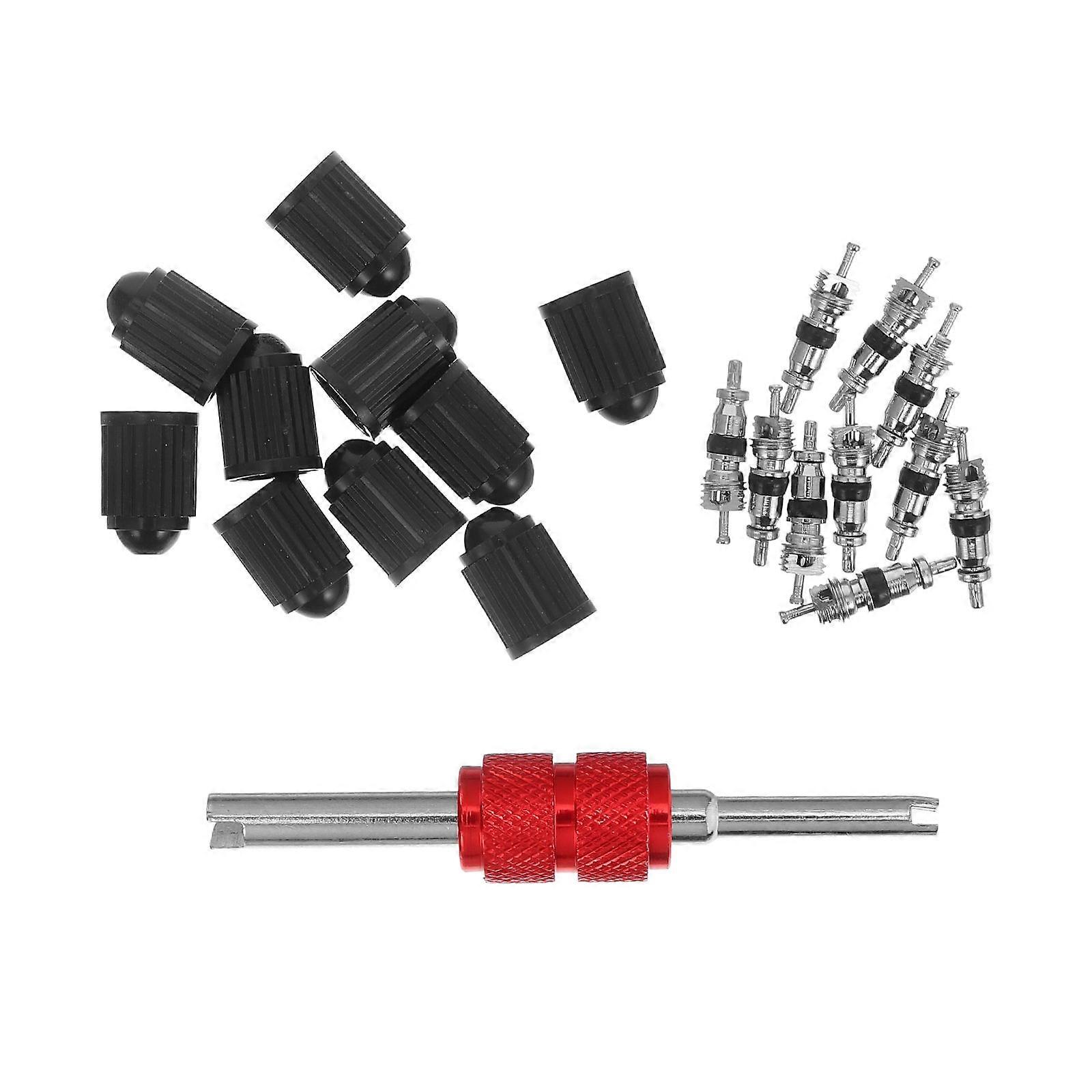 1 Set Durable Automotive Valve Stem Caps for Bikes and Vehicles with Installation Tool