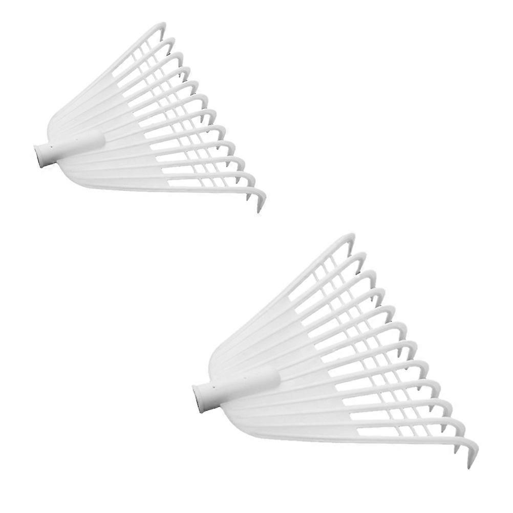 Garden Rake for Loosening Soil and Gathering Leaves with Sturdy Latex Tines 2 Pieces