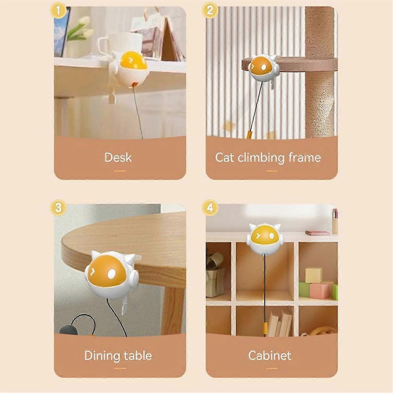 Electric Hang Cat Ball Toy Exercise Kitten Toy Interactive Cat Ball Toys Automatic Cat Toy for Self-