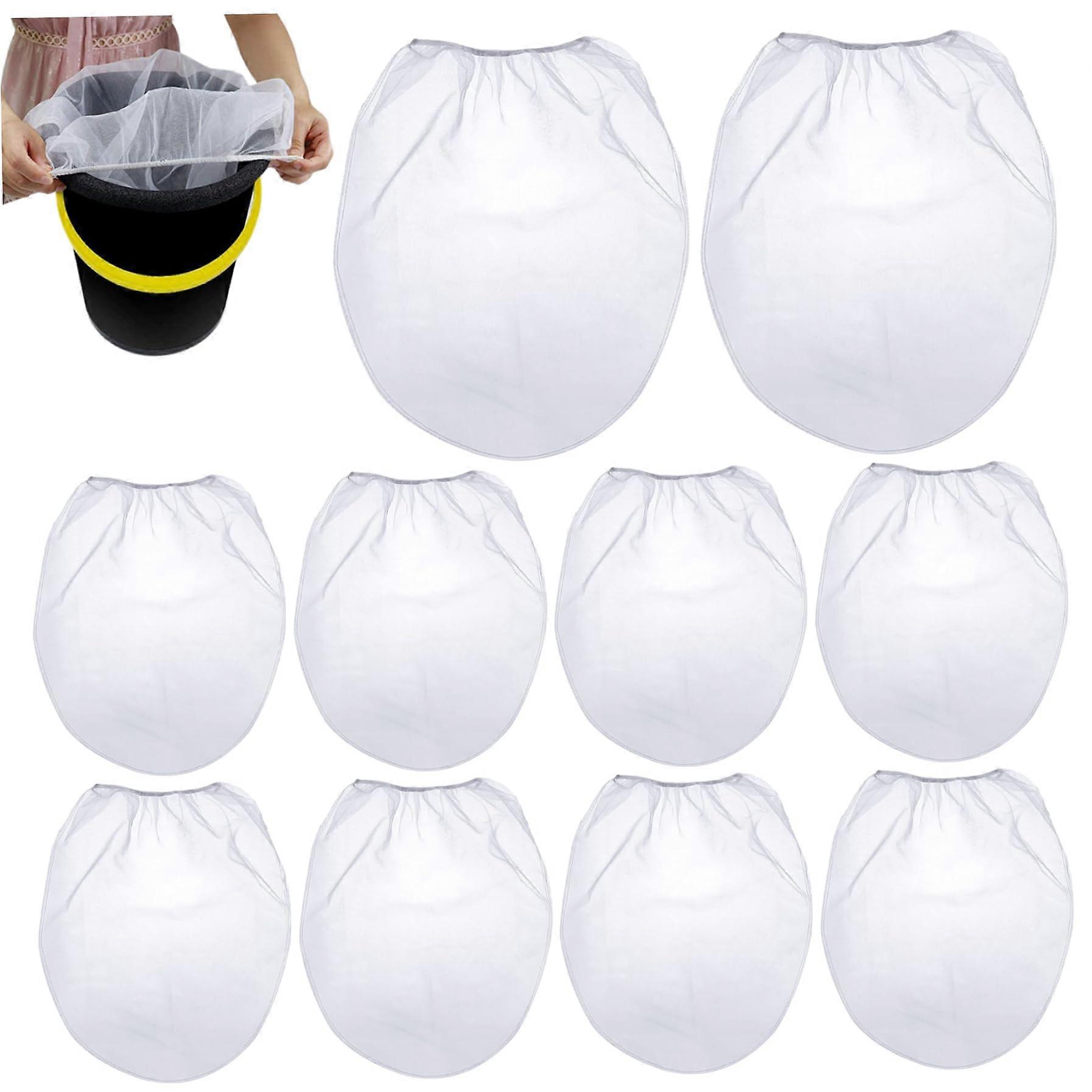 Paint Strainer Bag 10-Pack, 5-Gallon, Fine Mesh, Elastic Top Opening, Disposable For Garden Work