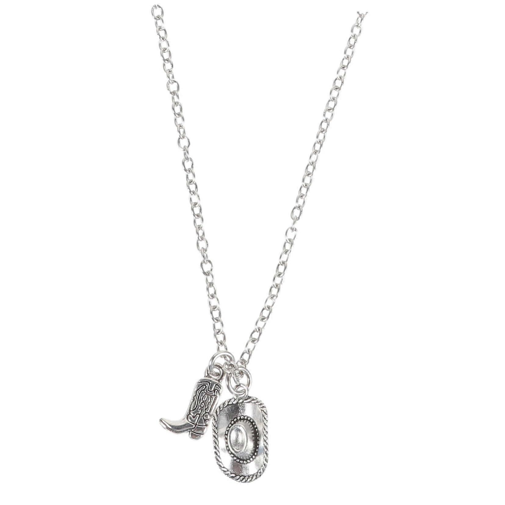 Cowboy Hat Boot Necklace Pendant Western Jewelry for Men and Women Unique Design for Festivals and Parties