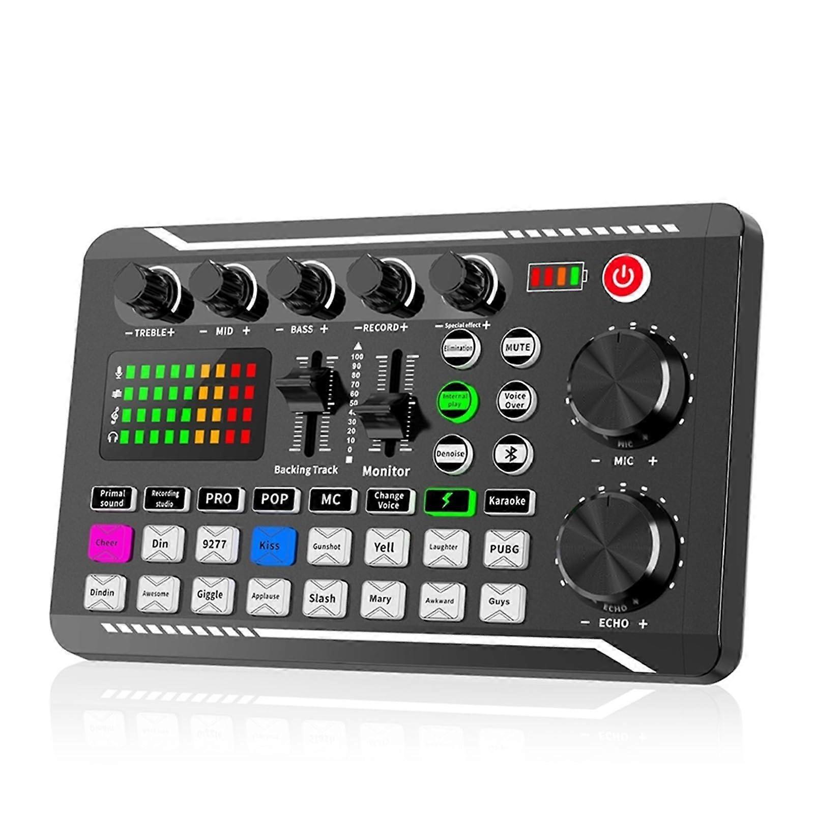 Professional Studio Condenser Mic and F998 Live Sound Mixer Setup for Recording