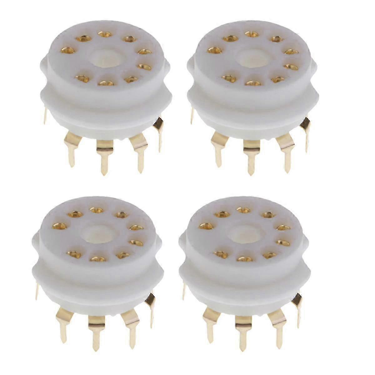 4PCS Ceramic 9 Pin Gold PCB Vacuum Tube Socket for Compatible with Certain Brands 12AX7,12AT7,12AU7,ECC83,ECC82,E88CC,6922,6p1