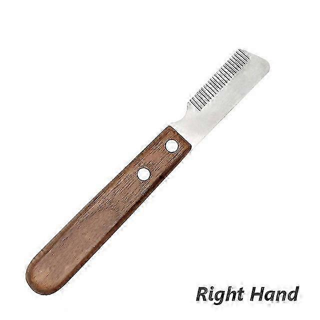 Dog Deshedding Knife – Wooden Handle – Border Terrier Grooming Tool
