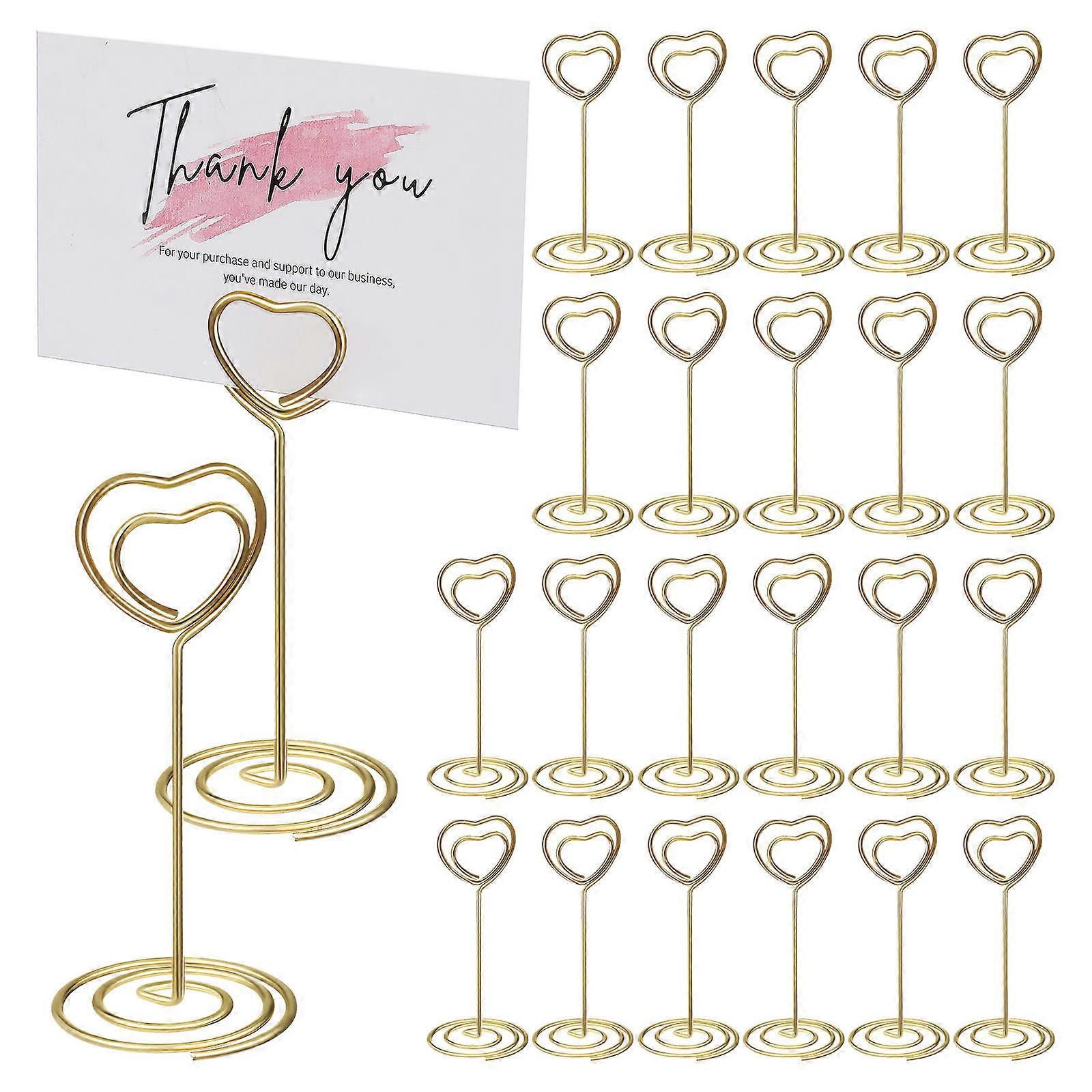 Heart Shaped Table Card Holders 40pcs Memo Note Clips for Weddings, Anniversaries, and Events Compact Space Saving Decorative Place Card Holders