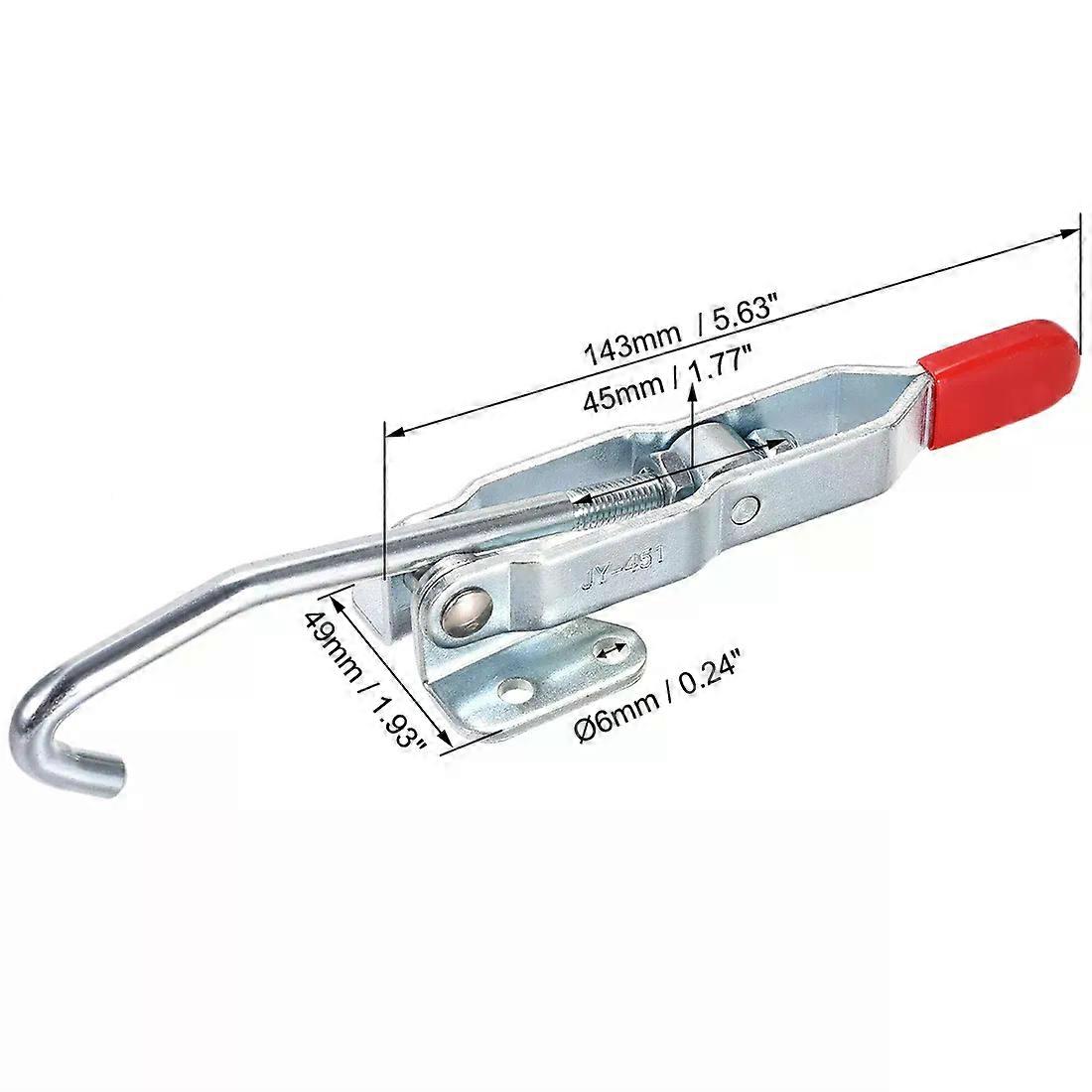 2Pcs Quick Holding Draw Latch Action Pull J Crochet Toggle Clamp Armoire Boîte Loquets Levier Poignée Boîte à outils Case Hasp Hardware