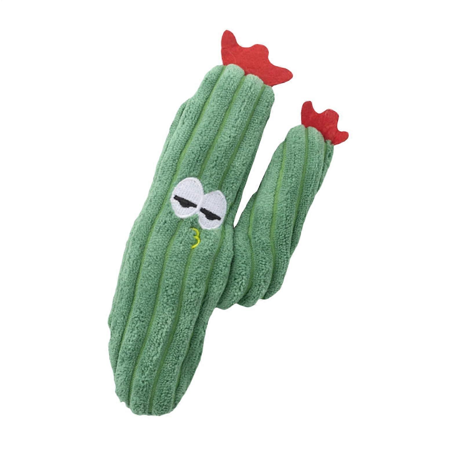 Catnip Toys for Cats - Plush Cactus Teether Toy, Soft Green Fabric for Stress Relief, Mental Stimulation, Exercise, Play