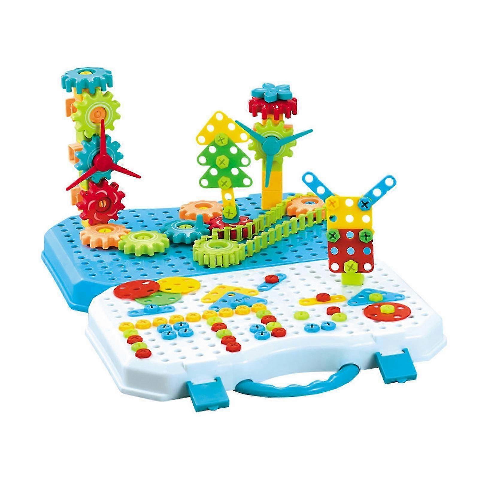 組み立てパズル3D 2D建物スタッキング玩具脳発達玩具ドリル付き就学前教育プレイセット