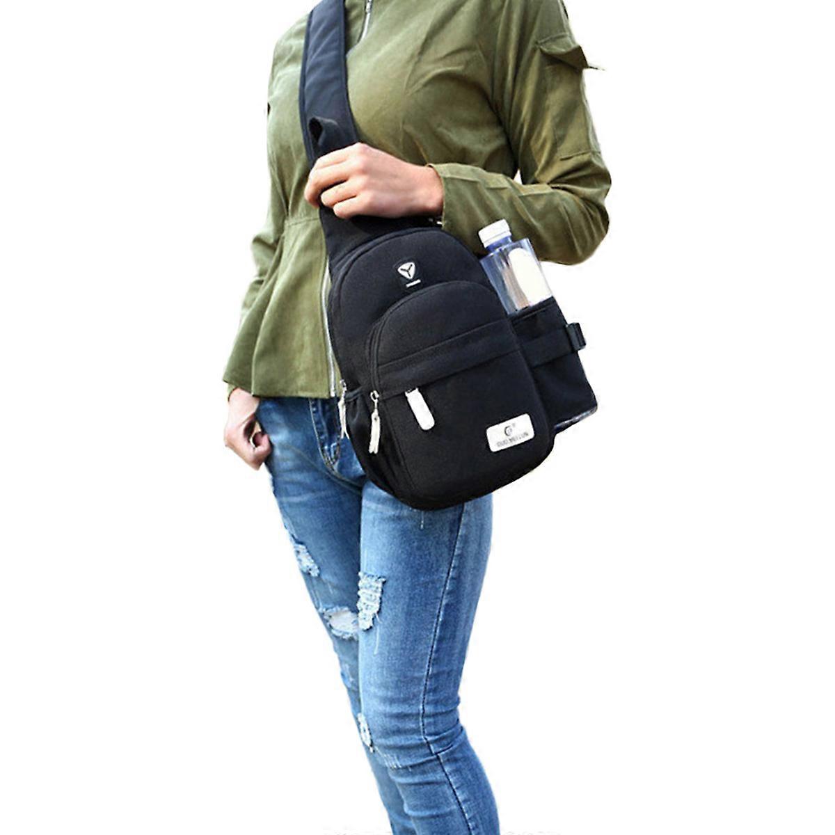 Crossbody Sling Backpack Contemporary Sling Design Square Shape Black Color 1Set
