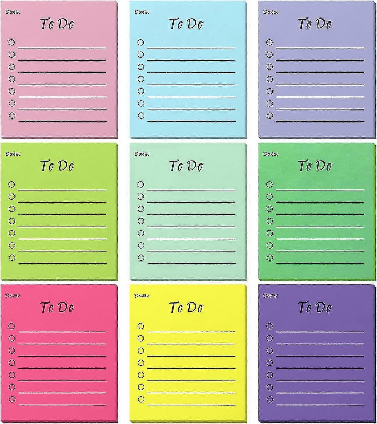 450 Sheets 3.5 x 3 Inch Assorted Colors Lined Sticky Notes Adhesive Memo To Do List