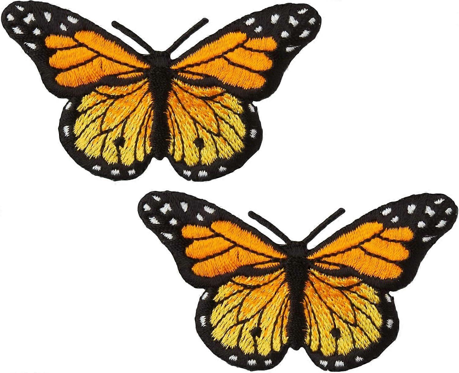 2st Monarch Butterfly Patch Applique - Strykjärn På/Sy