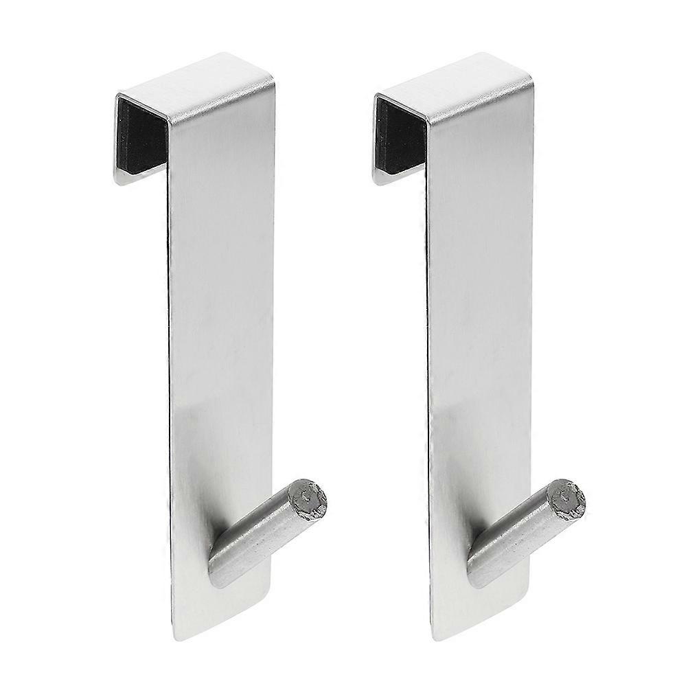 2pcs Punch Multi Functional Glass Door Hooks, Durable Coat Hangers for Towel Storage, Easy Installation & Strong Load Bearing Design for Bathroom and