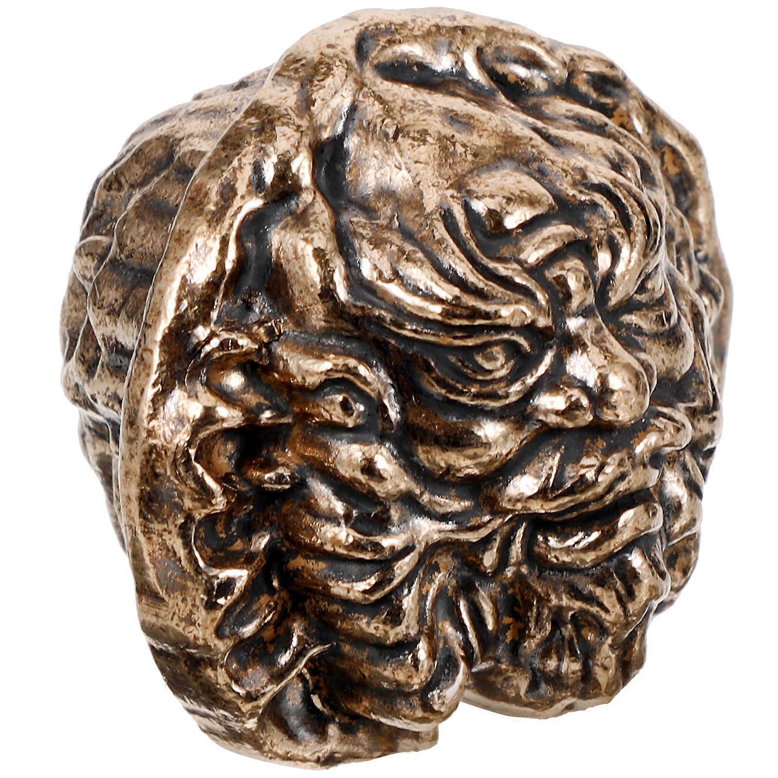 الجوز الصيني ديكور النحاس الجوز زخرفة ديكور المنزل شكل الجوز ذهبي 4.00X3.50X3.50CM 1 قطعة