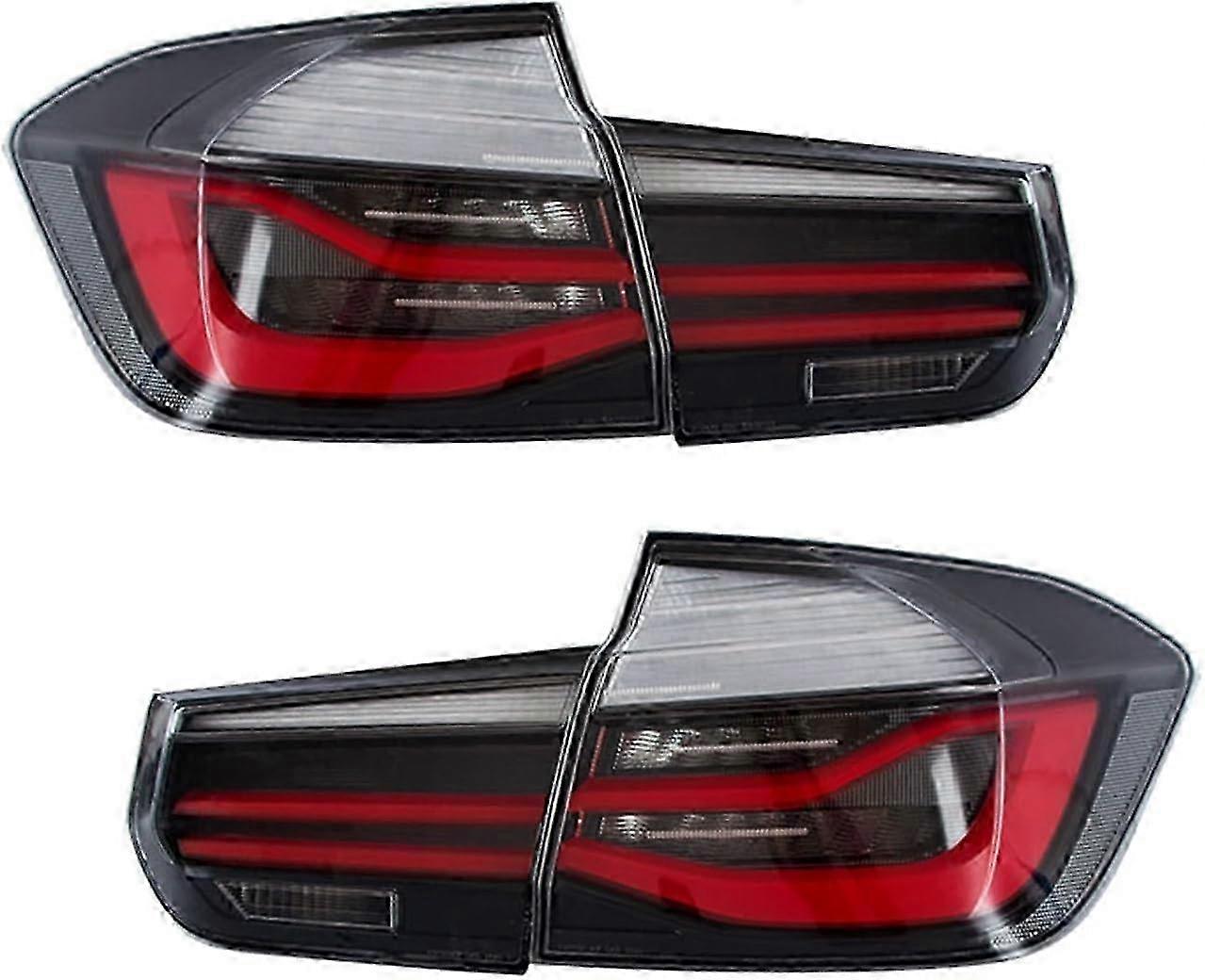 LED Auto Taillight Assembly with Dynamic Turn Signal for BMW F30 F35 3 Series (2013-2018) - Pair of Red Taillights