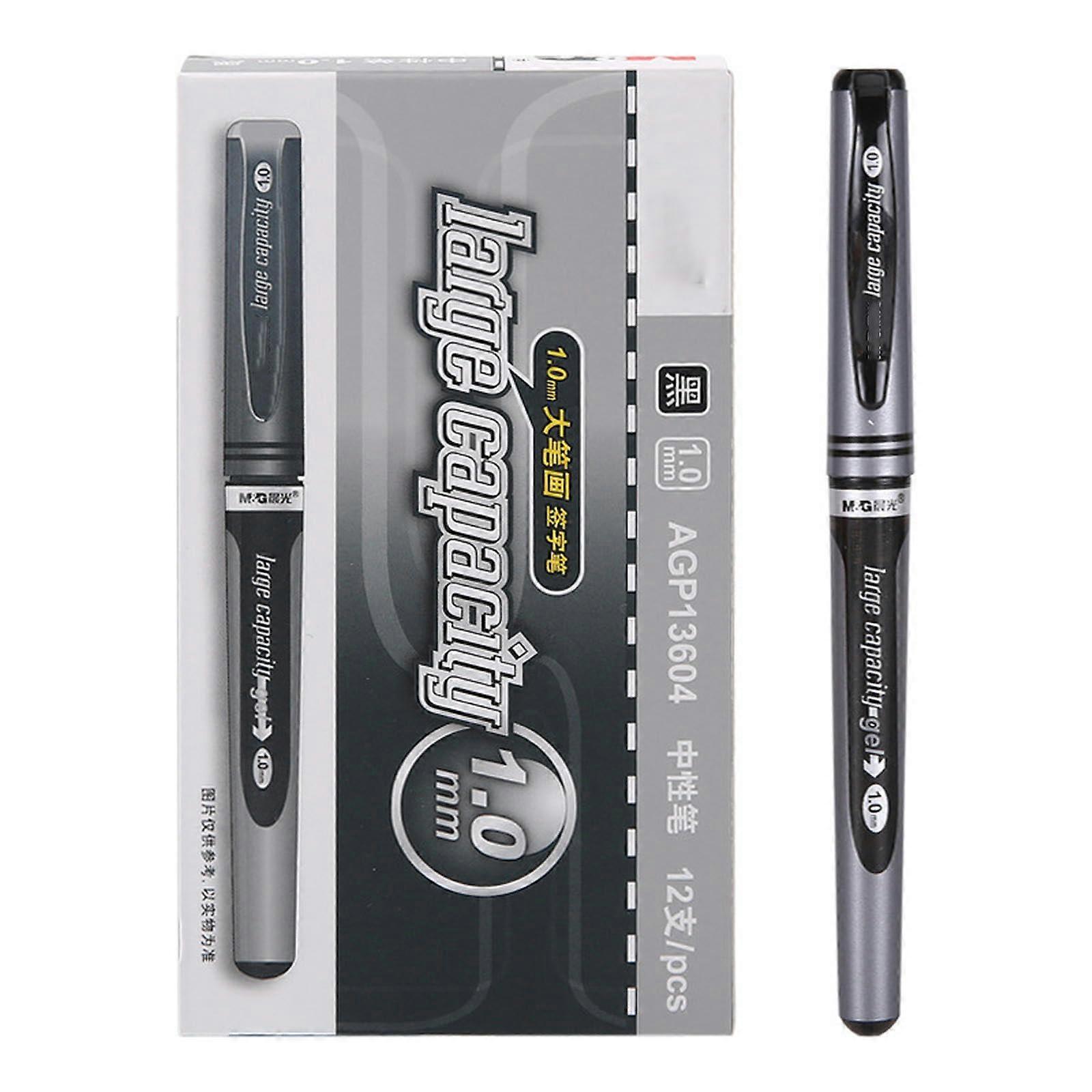 1.0mm Black Neutral Pen Cartridges, 12-Pack, Large Capacity, Smooth Flow, Quick Drying Ink, Compatible with Neutral Pens