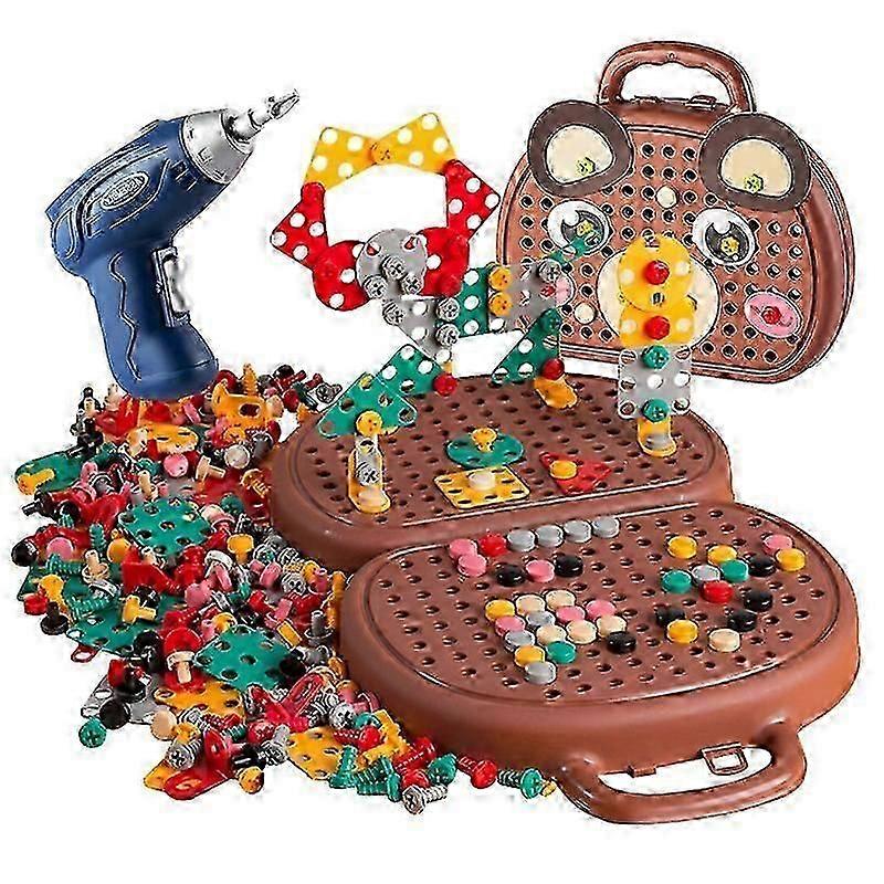 203-Piece Educational Wooden Building Block Toy Set with Drill - Creative Tool Kit for Children