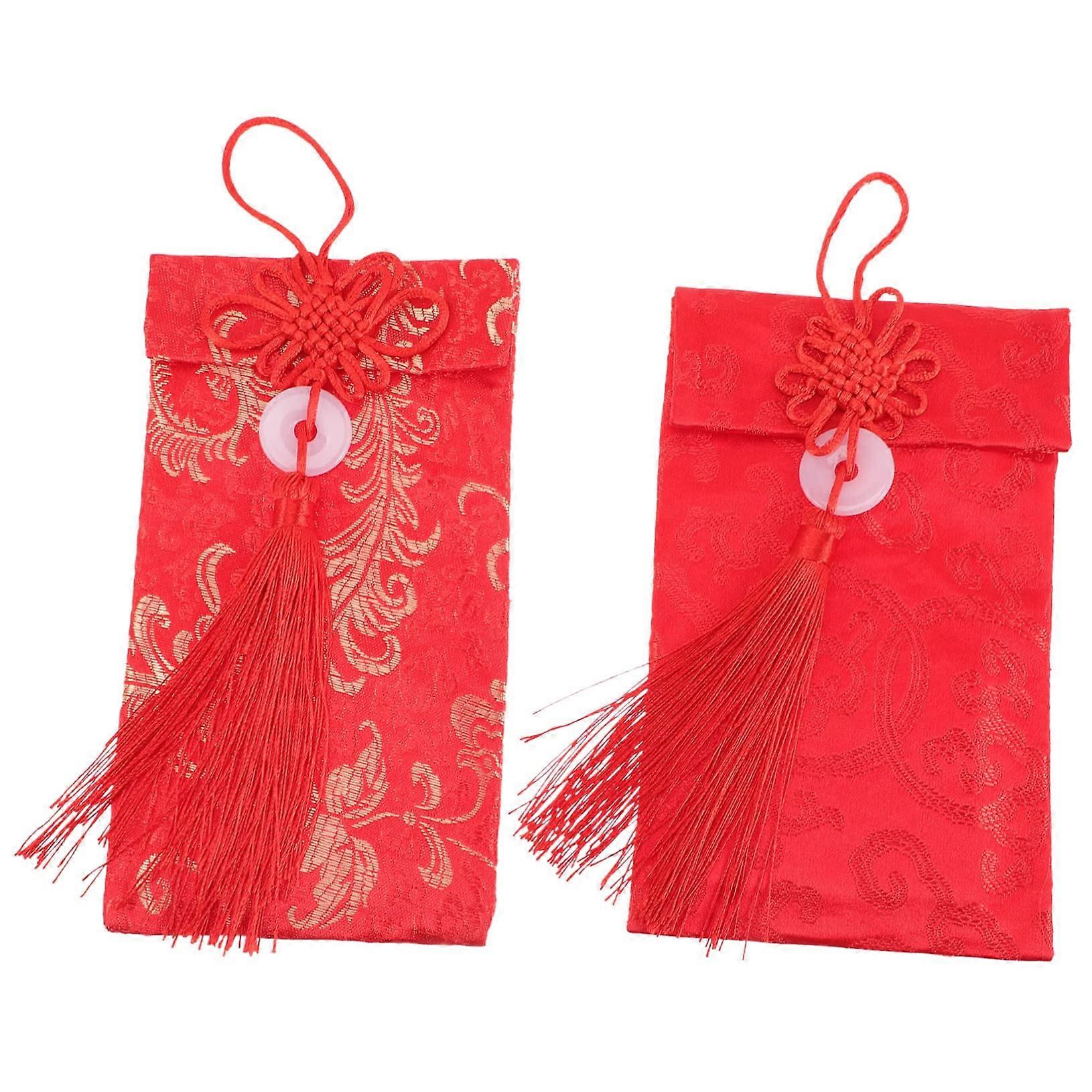 Red Fabric Envelopes Lucky Money Package Traditional Silk Red Envelope