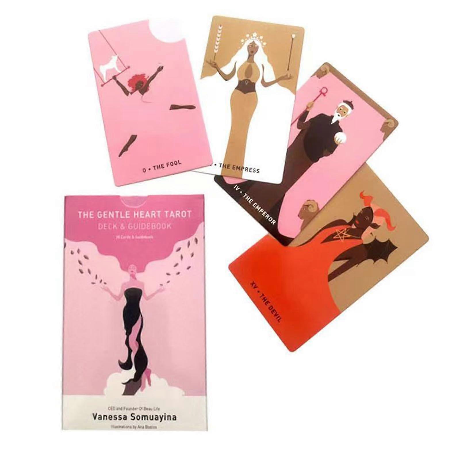 Pink Tarot Cards 12cm x 7cm with Heart Design, Mysterious Findings Playing Cards for Gifts and Spiritual Guidance