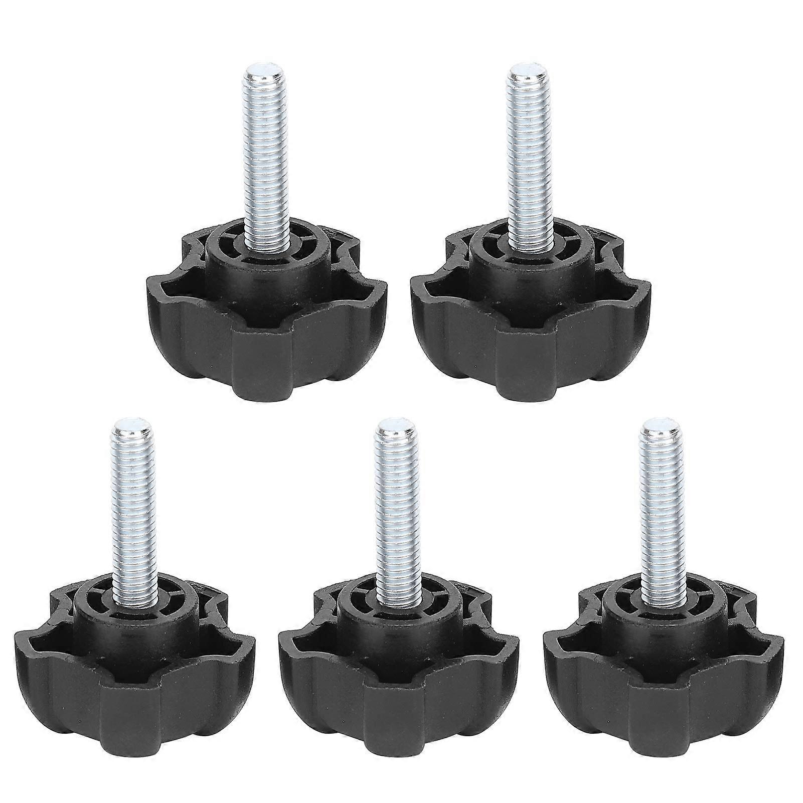 Clamping Screw Knob, Pack of 5 M6 ABS Plastic Handle Knurled Screw FivePointed Star Head Screw Thread Handle Knob, Screw Rod Length 25mm
