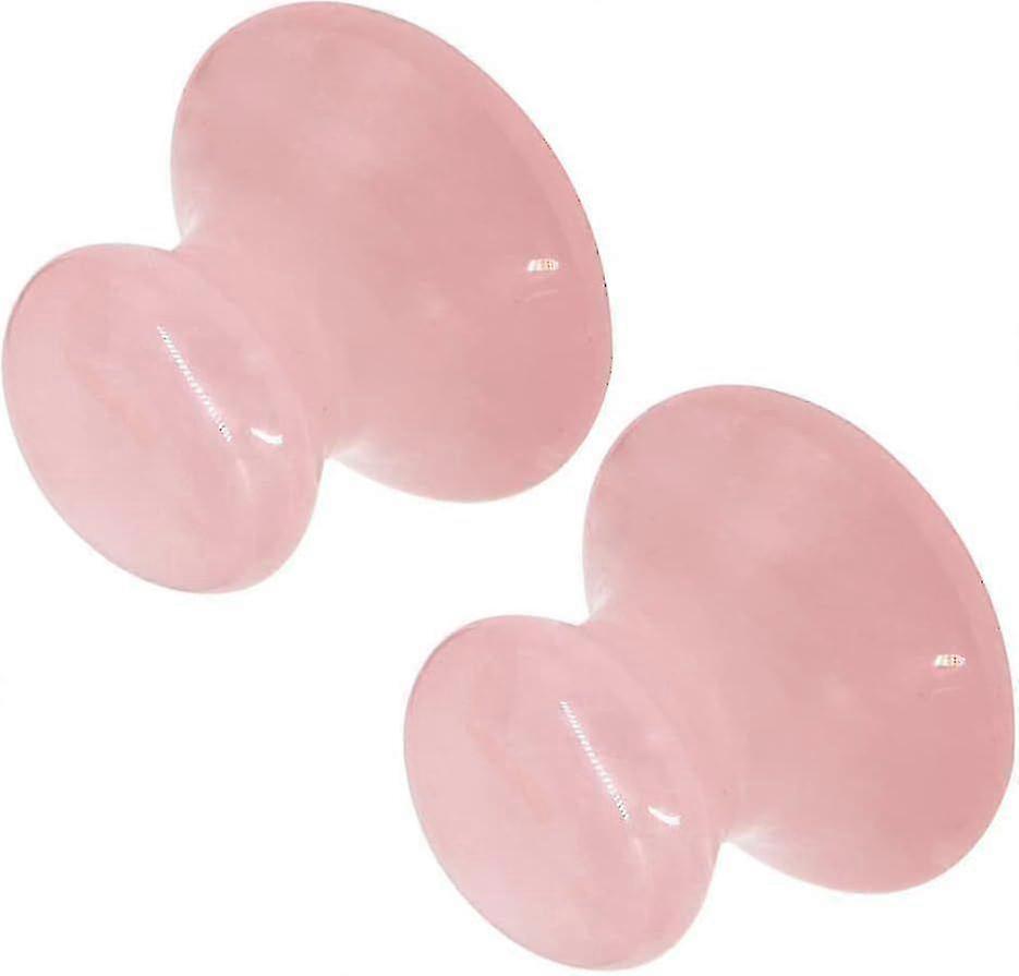 2pcs Rose Quartz Gua Sha Mushroom Face Massager - Pink Jade Stone Spa Tool for Women & Facial Rejuvenation