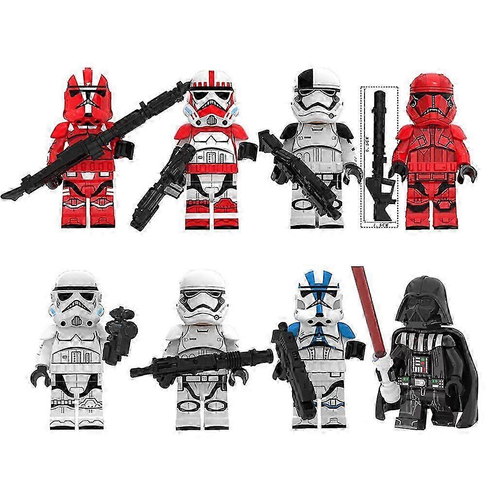 8Pcs/Set Clone Troopers Commander Minifigures Star Wars Building Blocks Toys Hr