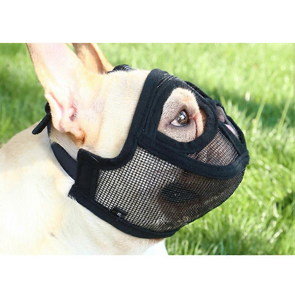 Dog Muzzles Adjustable Breathable Mesh Bulldog Muzzle for Dog Anti Biting Chewing Barking