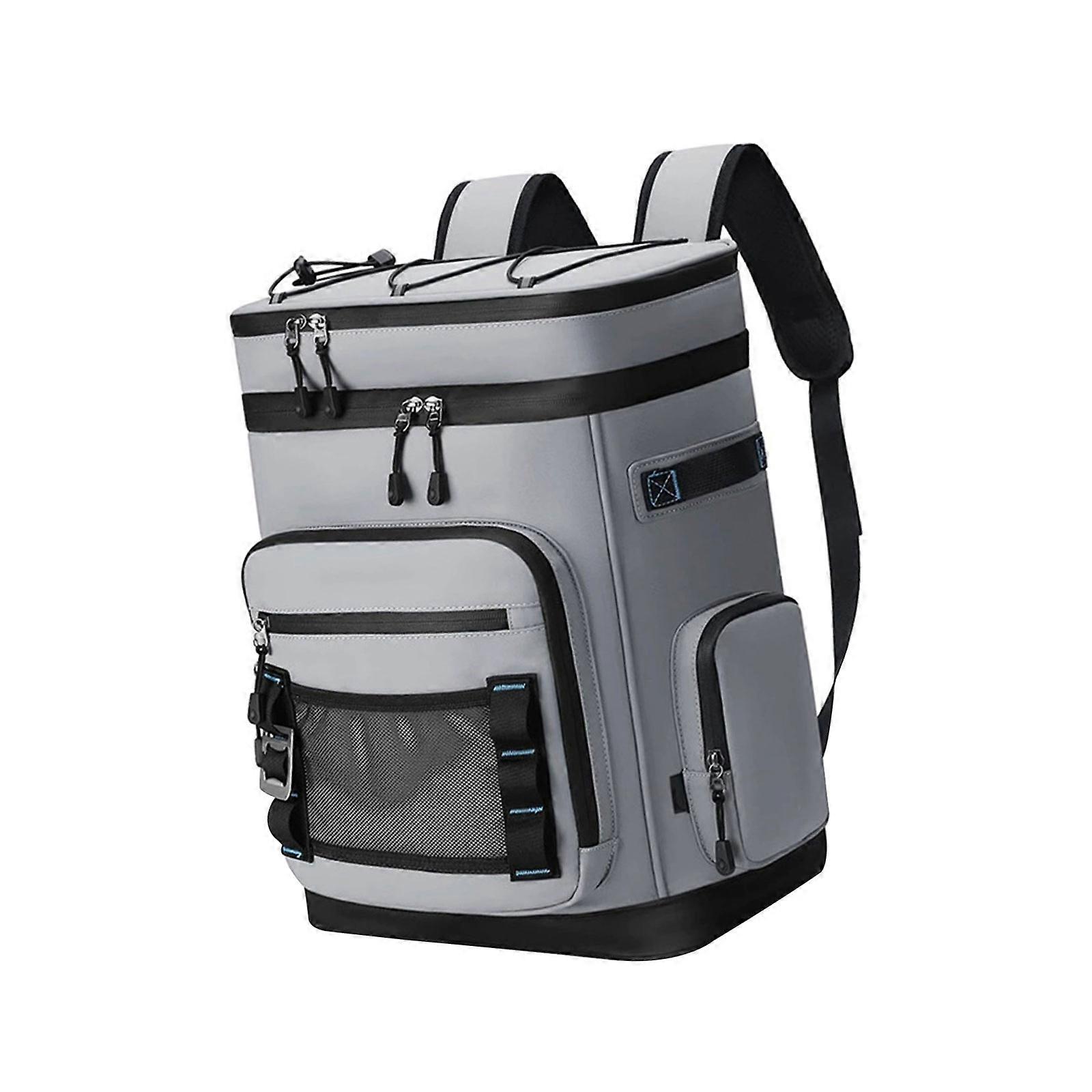 Multipurpose Kylförvaring Ryggsäckar Utomhus Picknick Kylare Väska Stor Kapacitet Isolerad Termisk Design Vattentät Grå