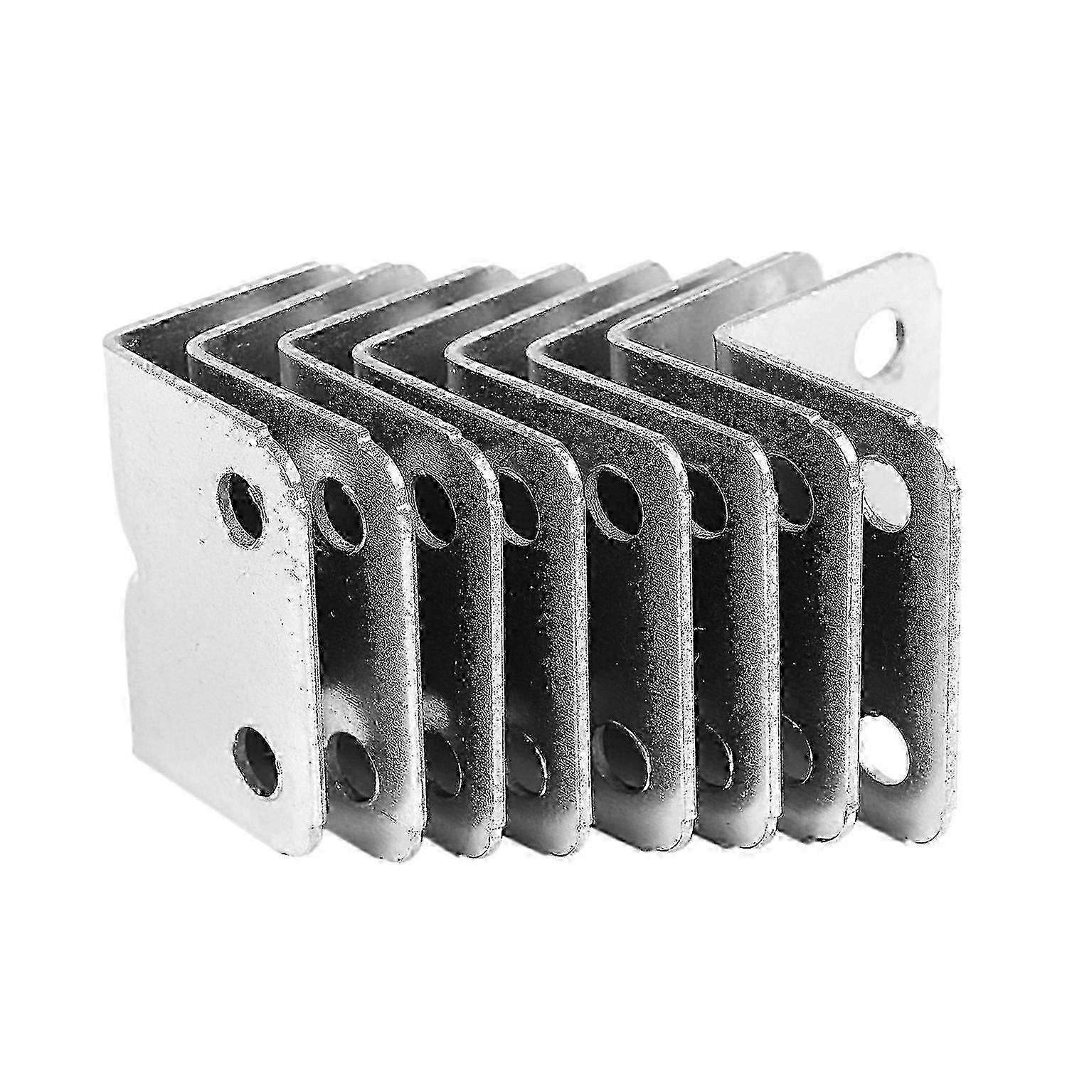 8pcs Silver Tone Stainless Steel Corner Braces Angle Brackets