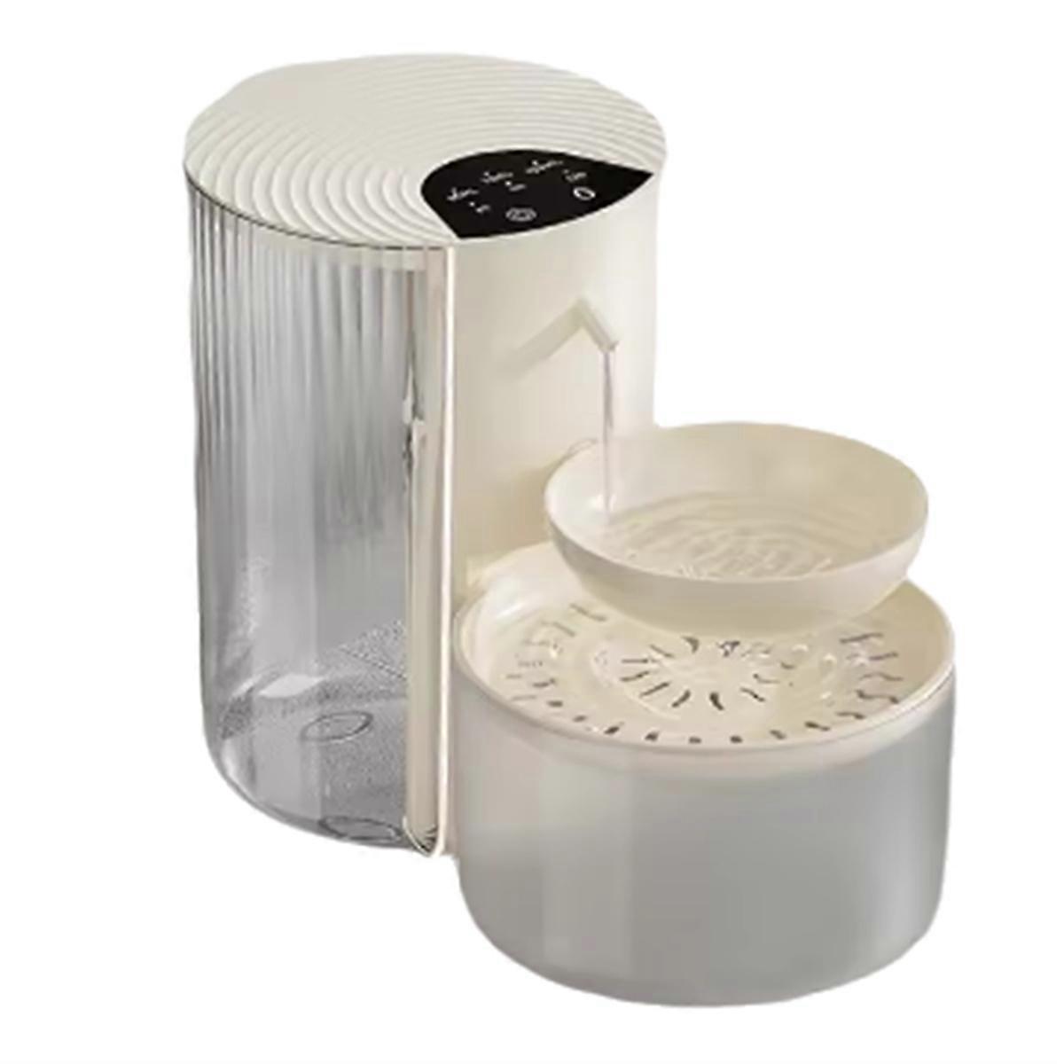 Fontaine d’eau sans fil pour animaux de compagnie 3L Chargeur d’eau rechargeable Dump Chronométré intelligent Aucun filtre requis Crémeux
