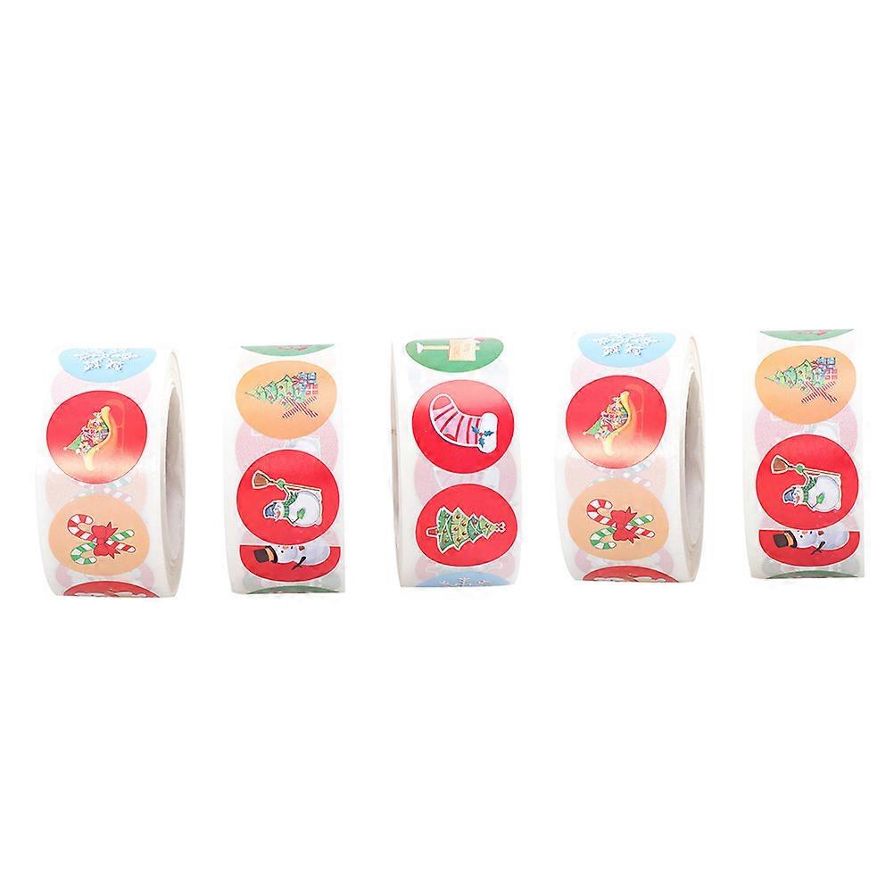 Present Sticker Labels Round Sealing Stickers Assorted Color 2.5X2.5CM Self-Adhesive 5 Rolls