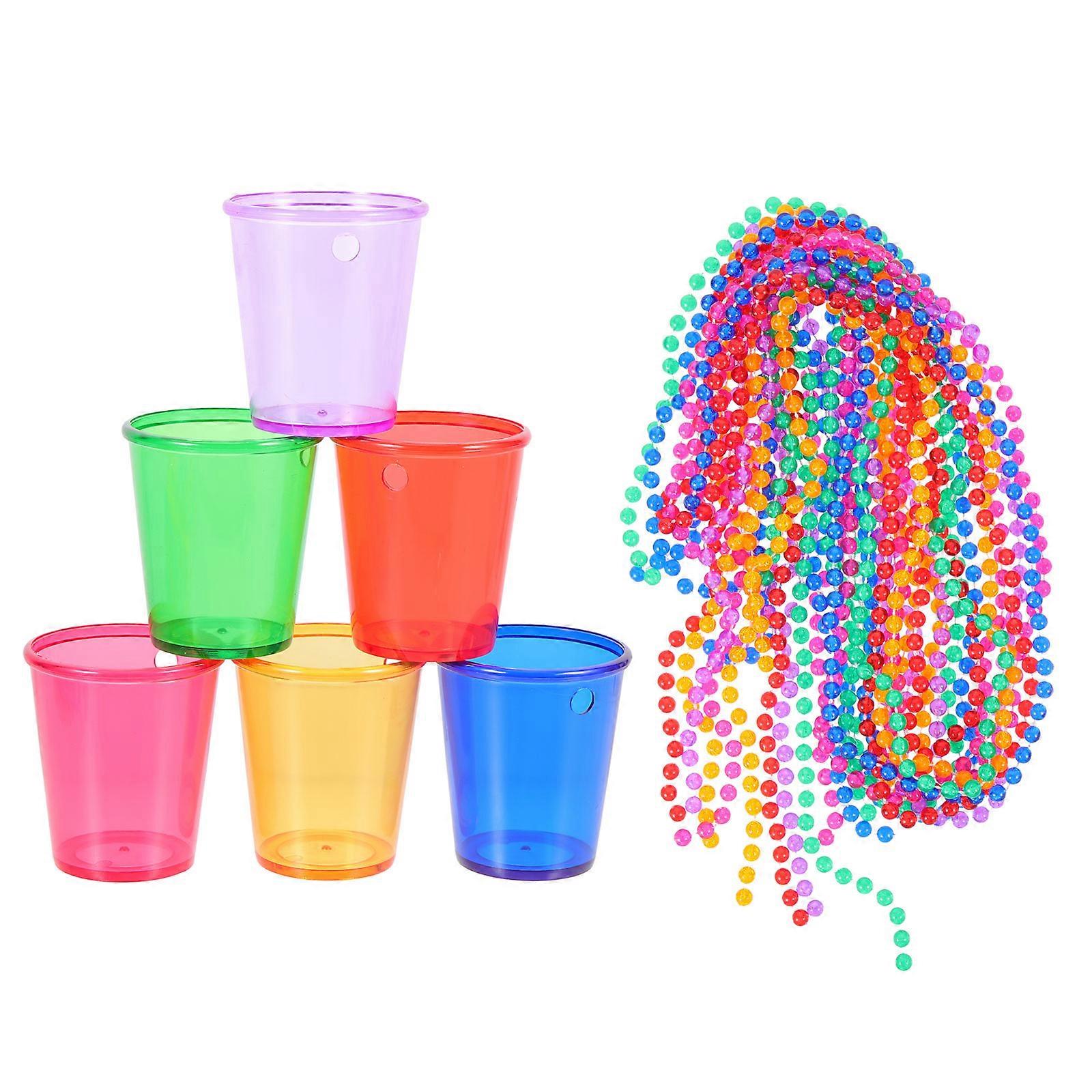 Beaded Necklace Shot cups Made of Plastic in Assorted Colors for Party and Storage