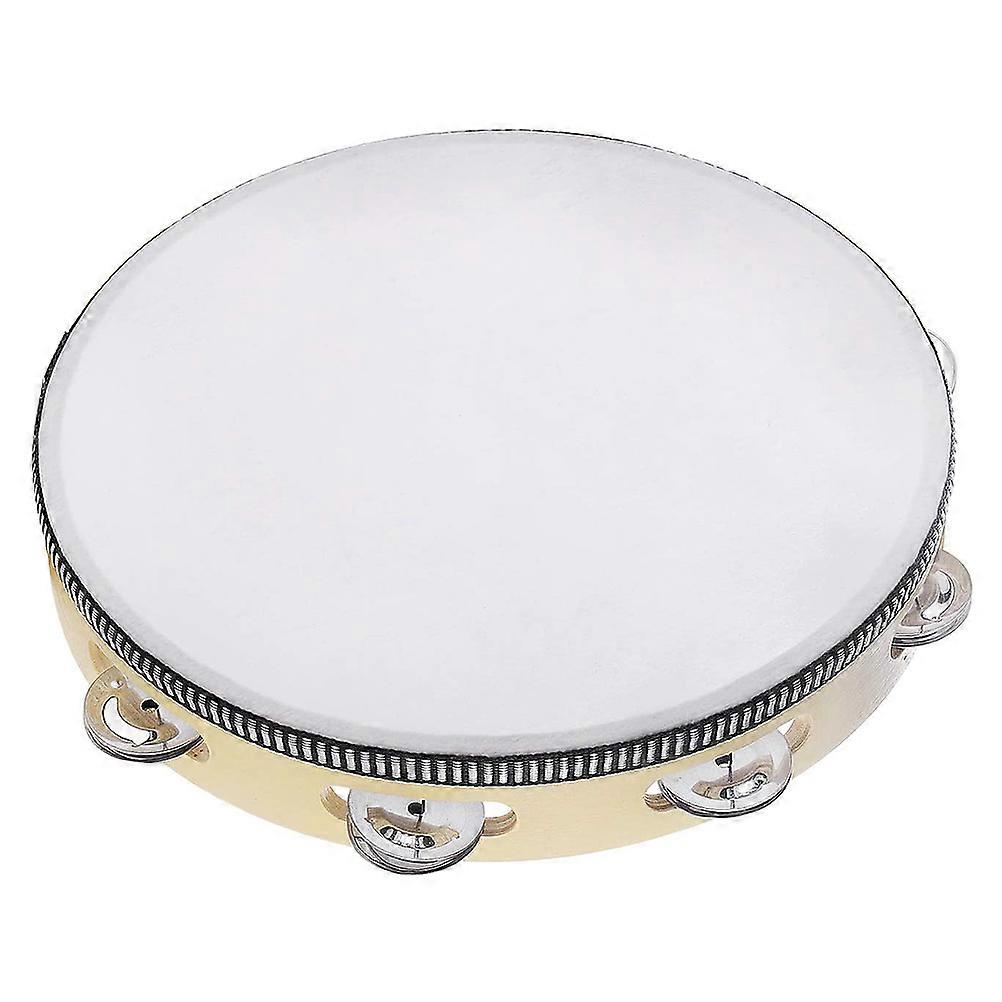 Handheld Tambourines Melodious Plink Easy To Play For KTV Party And Concerts 10 Inch Birch 1Set