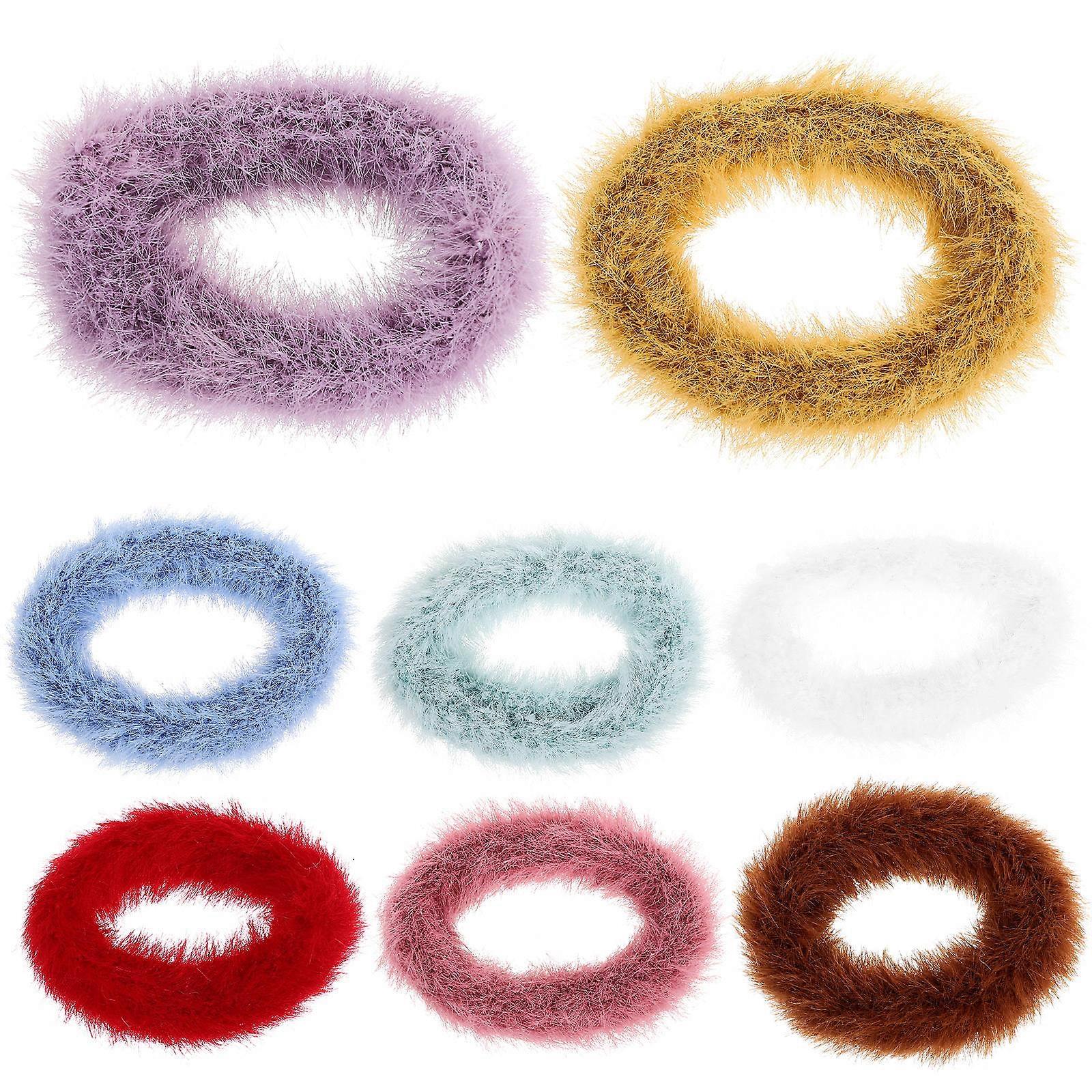 Here's a refined and engaging product description based on your input:
**8pcs Plush Hair Ties – Candy Colored Elastic Ponytail Holders**
Add a