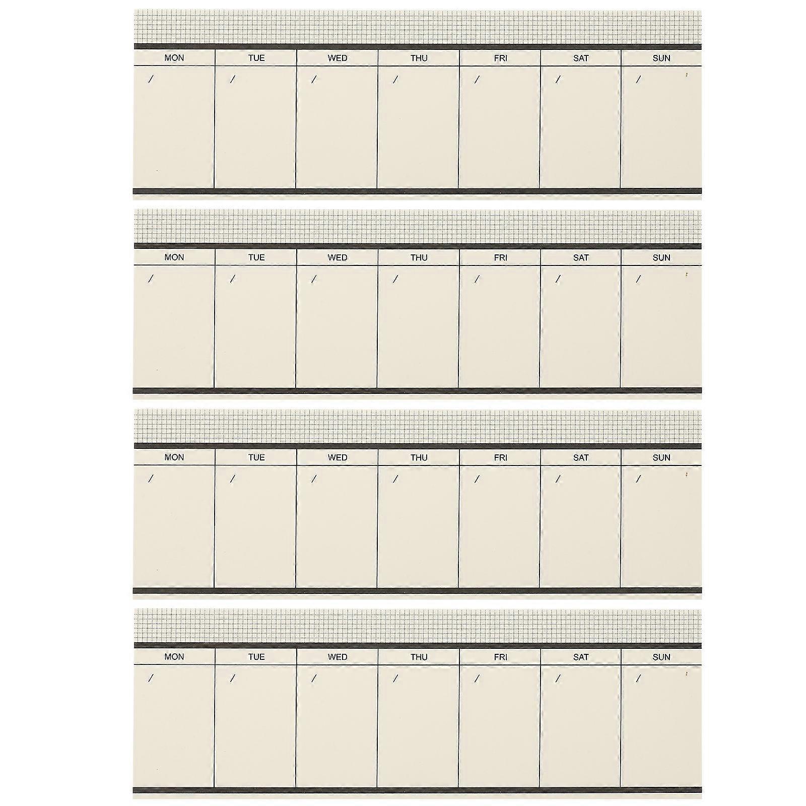 Tearable Schedule Planner Notepads for Office Use with Bright Printing Light Yellow Paper 4Pcs