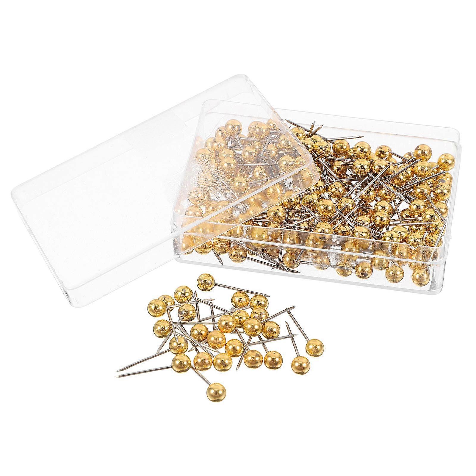 Decorative Push Pins Abs Material Gold Finish Versatile Application Home Office Use 200Pcs