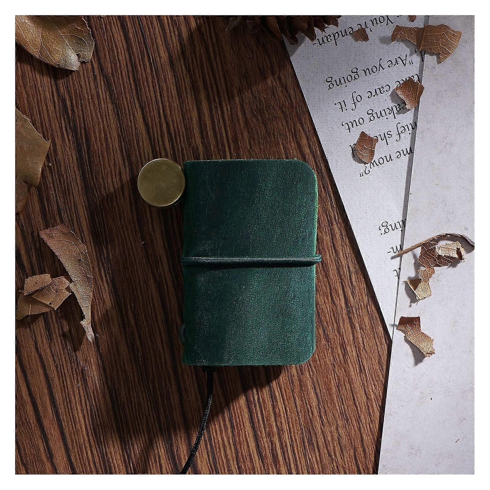 Handmade Vintage Leather Mini Notebook Green Travel Planner Weekly Daily Organizer Journal Schreibwaren