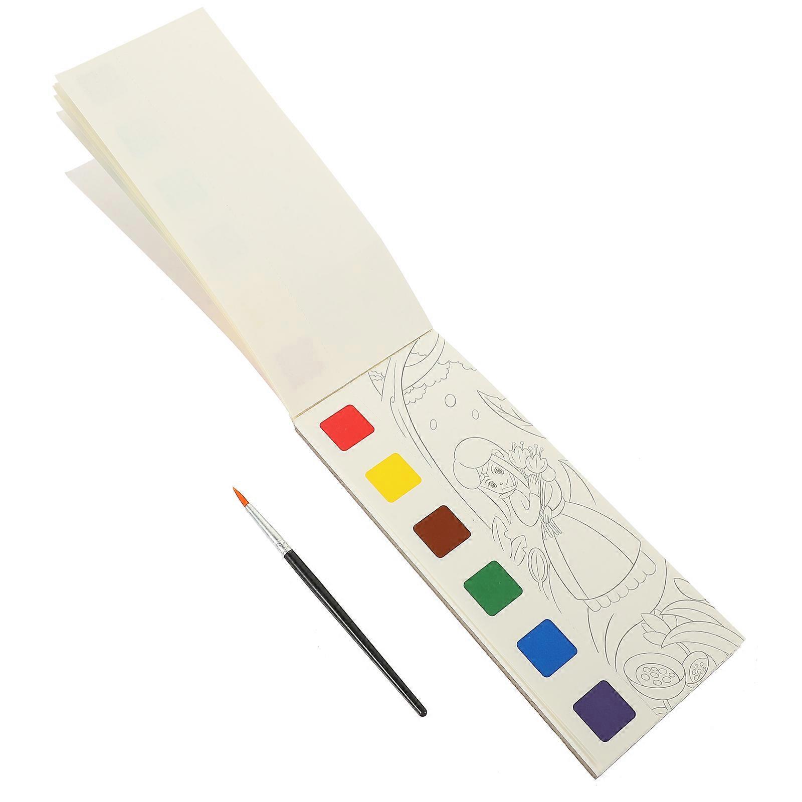 Watercolor Painting Book Kids Home Use Paper 7.5×3.1×0.5in Portable 1Pack