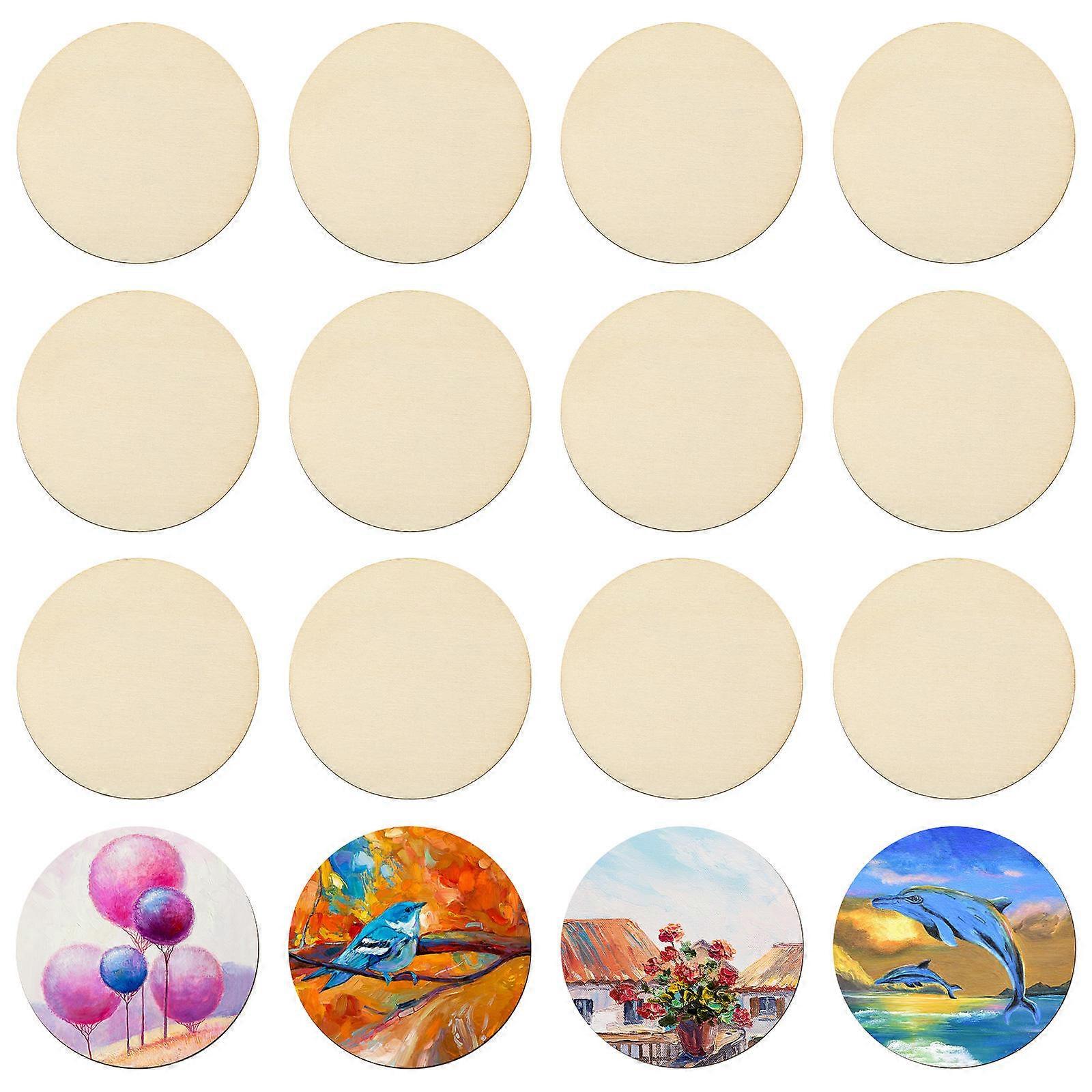 100pcs DIY Round Wood Discs Natural Wood Pieces for Arts Crafts Educational Learning Tools for Boys Painting DIY Projects