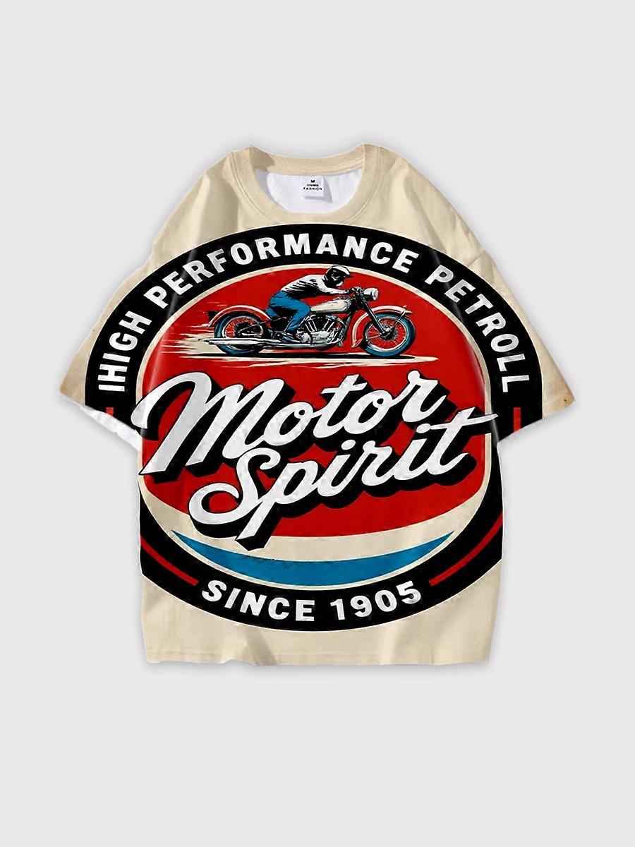 T-shirt round neck Pattern loose short sleeve N232