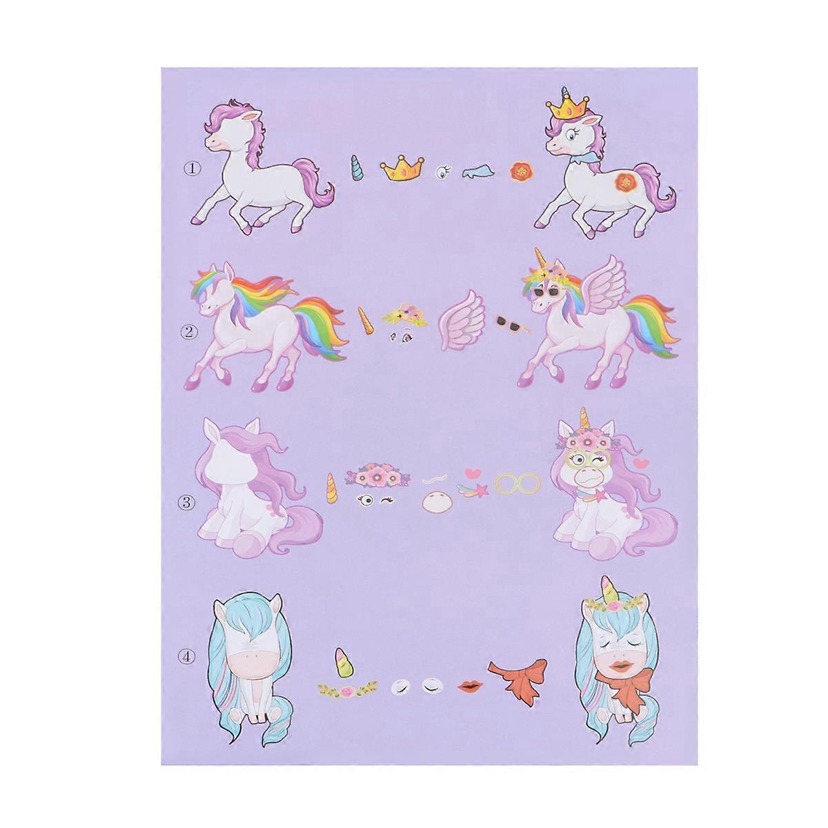 Multi-Colored Unicorn Theme DIY Decal Sticker 25 Sheets Fun Craft Project 21x14.5cm Per Sheet Home Decoration 25Pcs