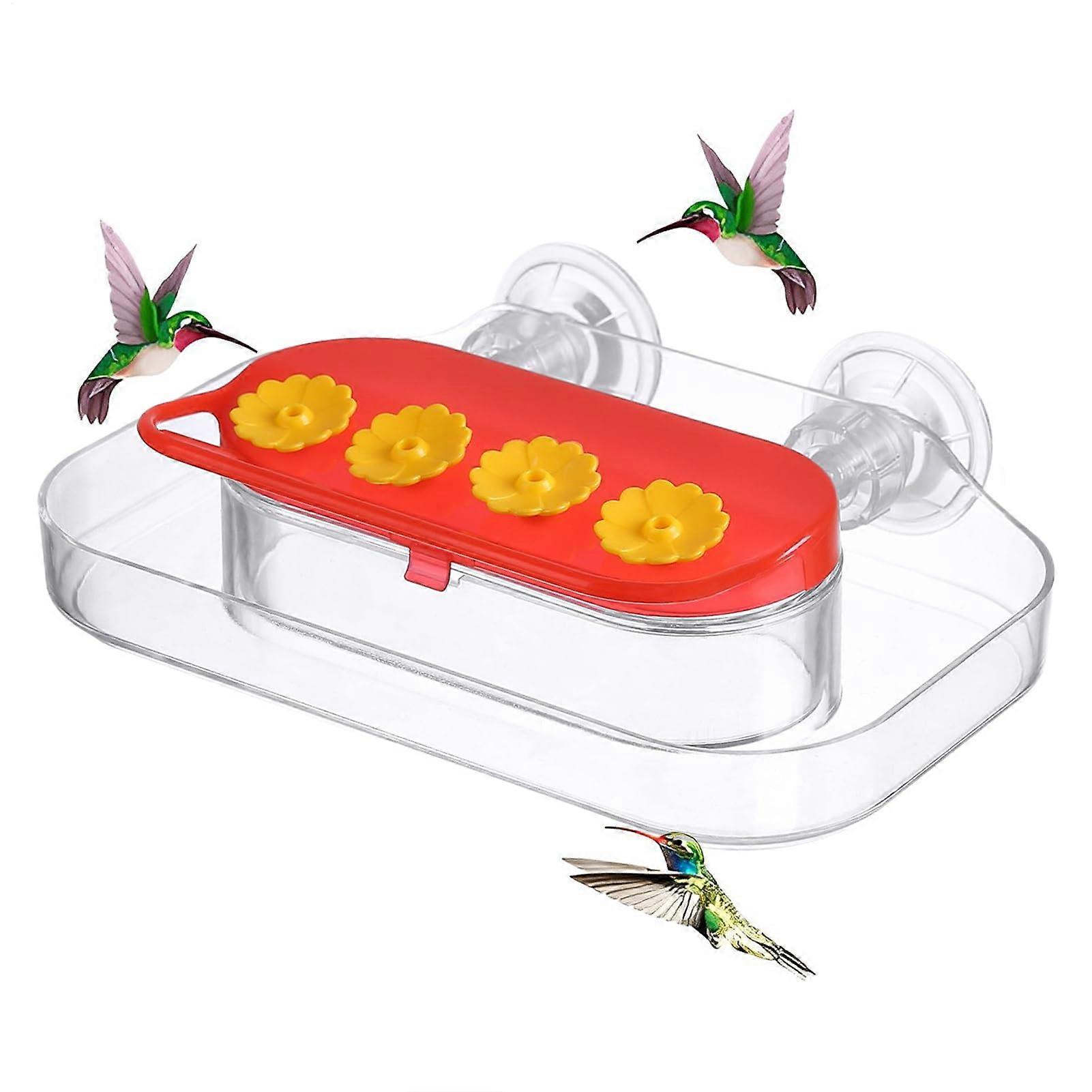 Hummingbird Nectar Feeder Nectar Feeder with Strong Suction, 4 Feeding Ports, Easy to Clean and Refill – Ideal Observation Station