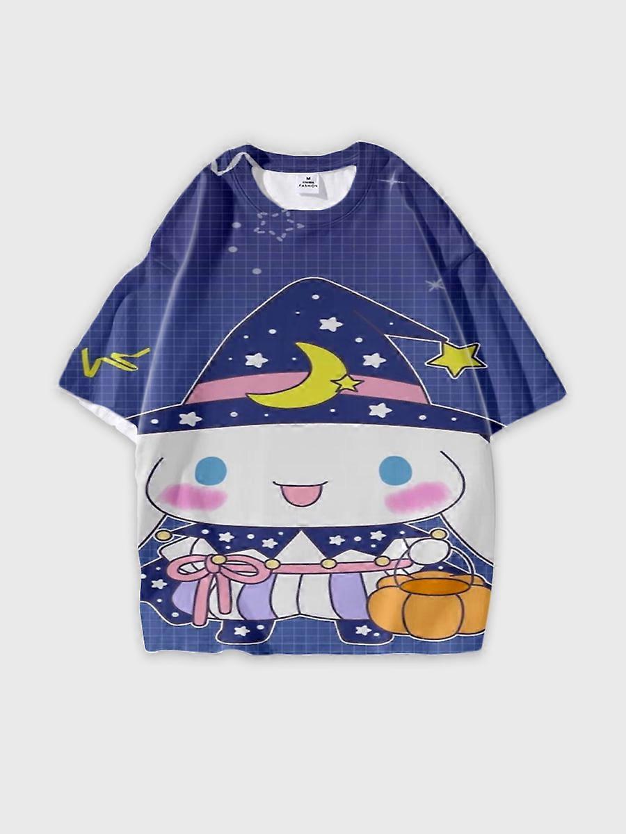 T-shirt round neck Cartoon Pattern loose short sleeve E2433