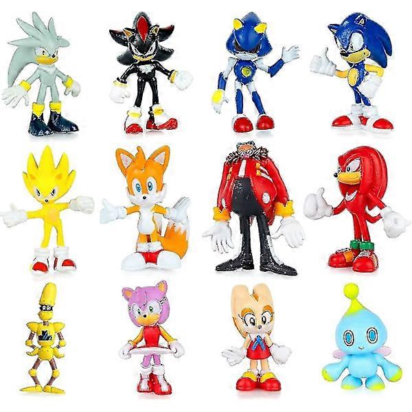 12pcs Sonic Toys - Sonic Action Figures, Sonic Figure Collection Playset, 1.58-2.3\" Ψηλός