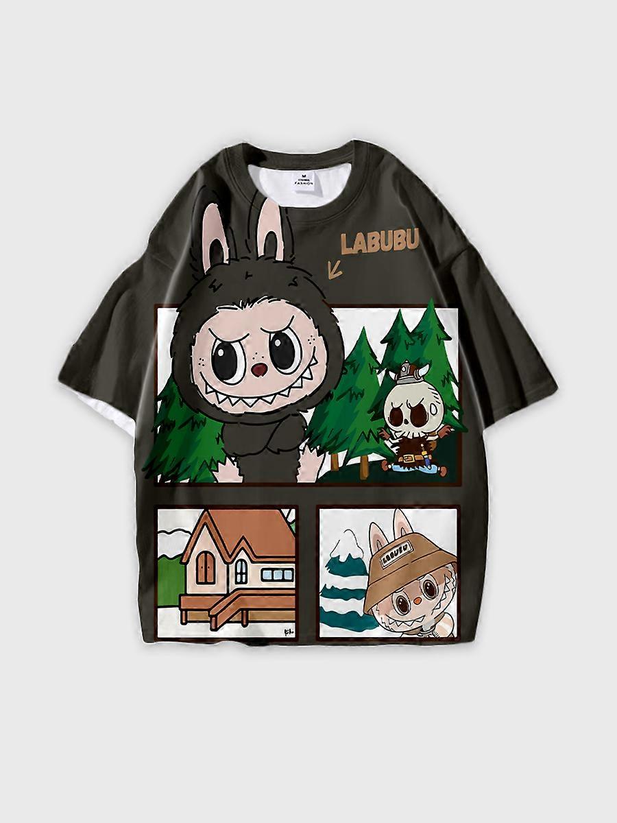 T-shirt girocollo Modello manica corta sciolta P2373