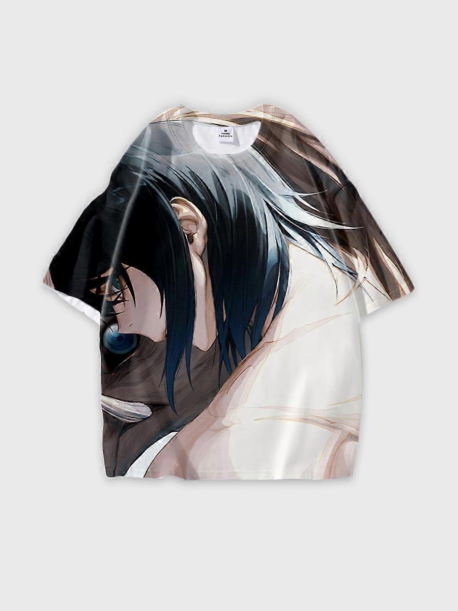 T-shirt round neck Character Pattern loose short sleeve P390