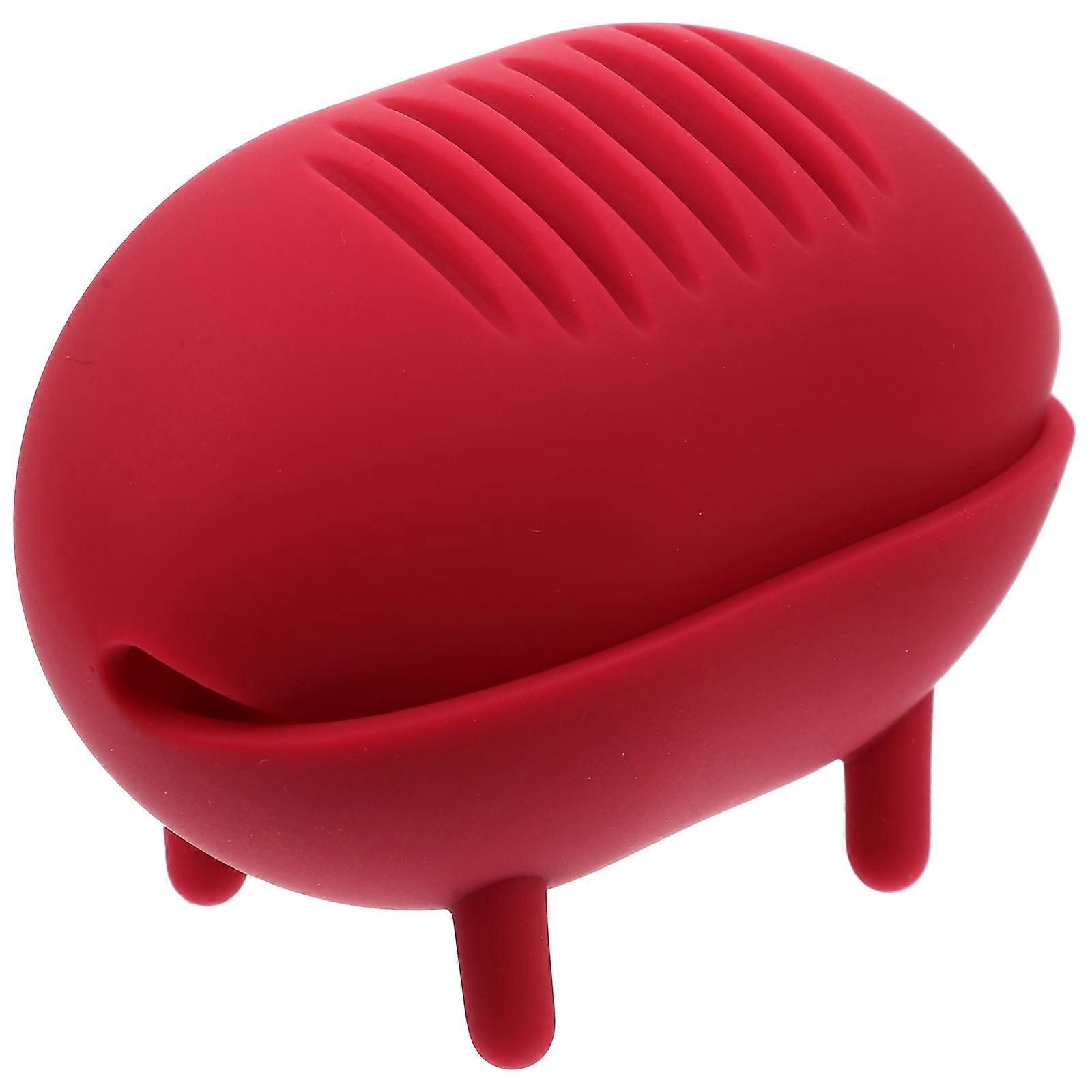 Red Makeup Sponge Holder Silicone Makeup Sponge Box for Storage