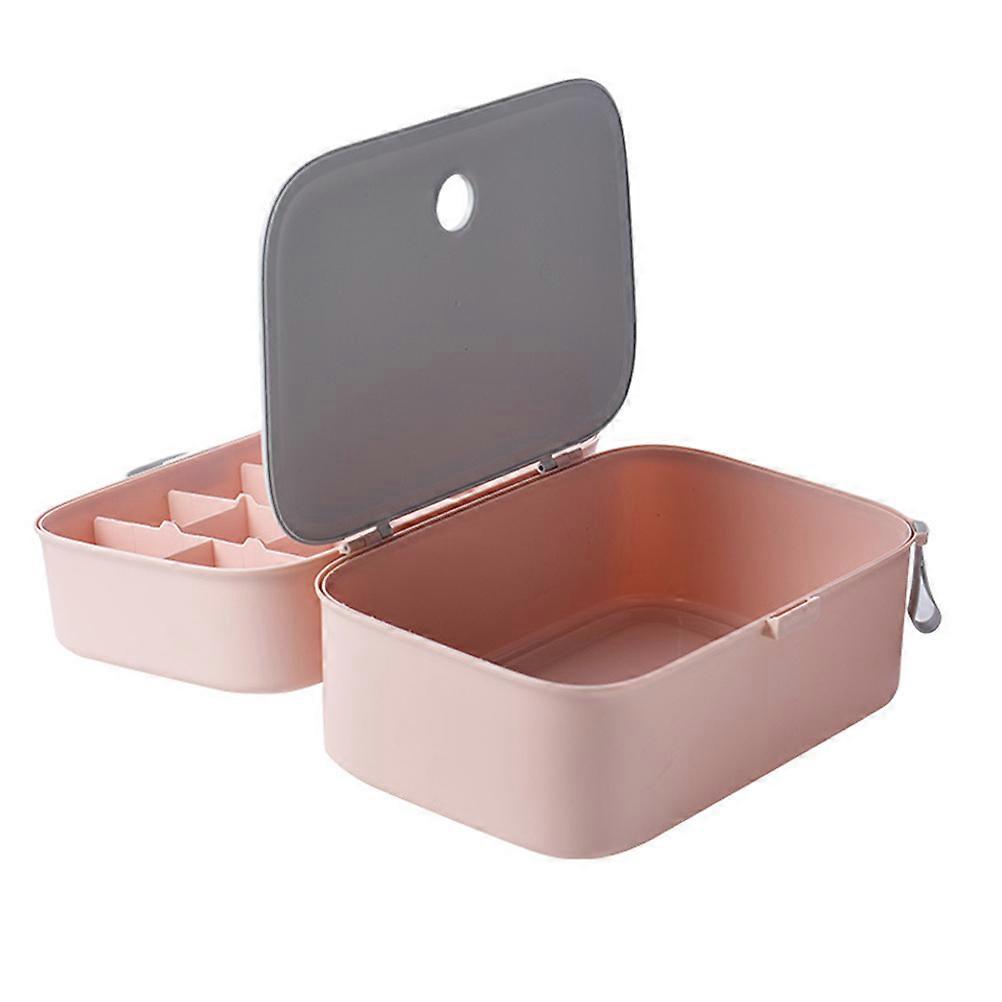 Pink Foldable Clothing Organizer Box for Storing Underwear Socks Bras in PP Material Portable Travel Storage Use 70x35x22cm