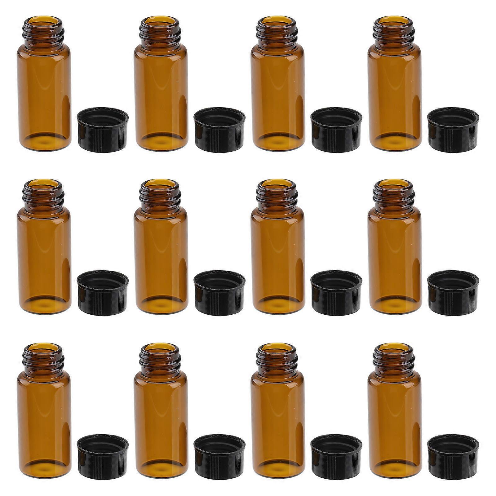 15Pcs Brown Borosilicate Glass Bottles with Screw Cap for Storage 10ml