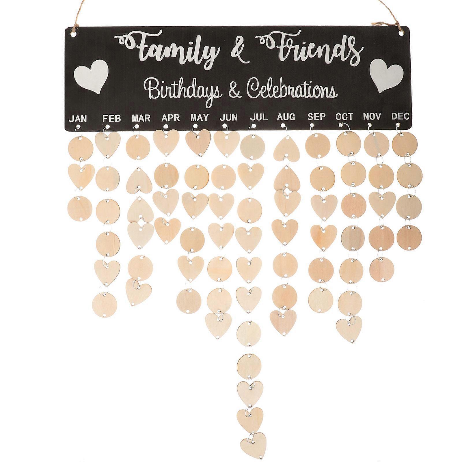Wooden Hanging Wall Calendar with Assorted Color for Home Decoration and Gift Ideas 1 Set