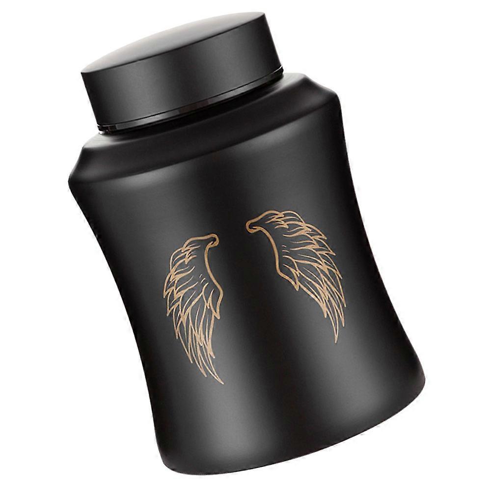 Black Iron Pet Urn for Ashes with Lid Strong Keepsake Memorial Urn for Home Use Small Size